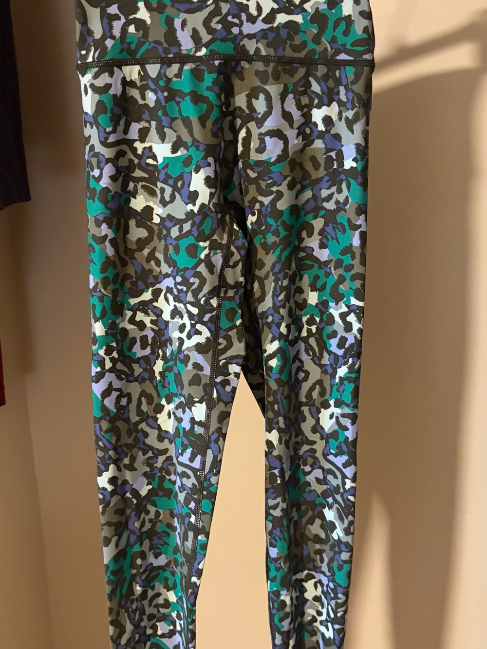 Girls' Teal & Gray Printed Active Leggings